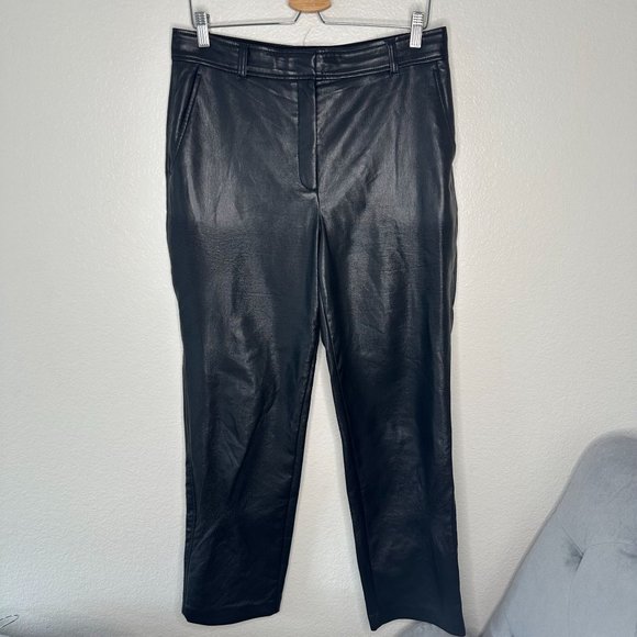 Aritizia The Melina Pant FLAWED High Rise Faux Leather Straight Leg 12 - Picture 2 of 11